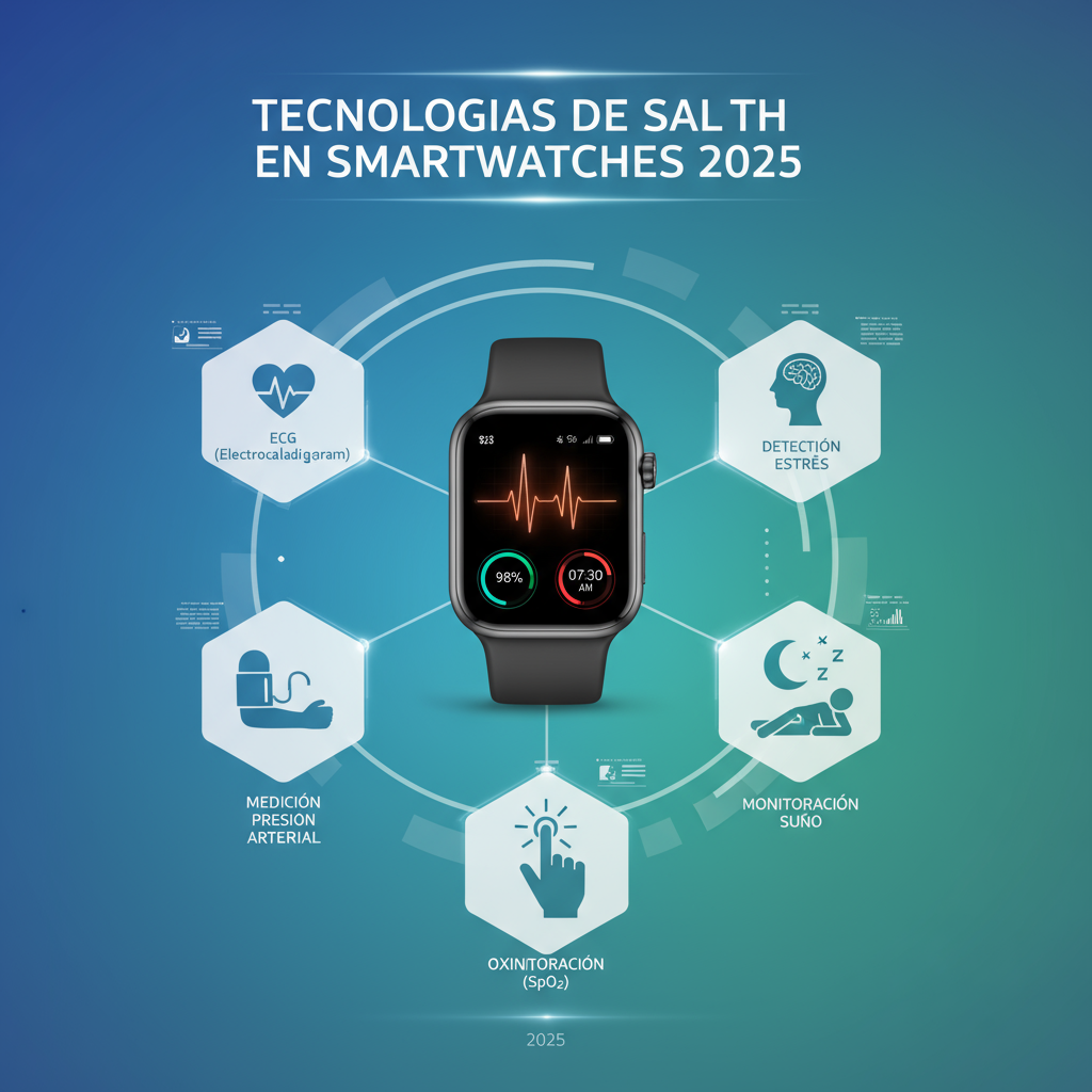tecnologías salud smartwatches 2025 ecg presión arterial sueño