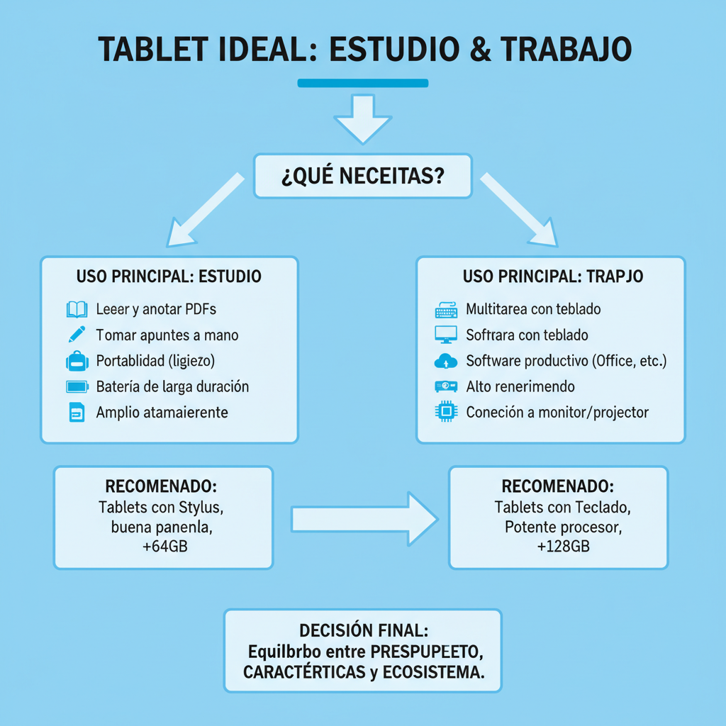 guía elección tablets estudiar trabajar 2025