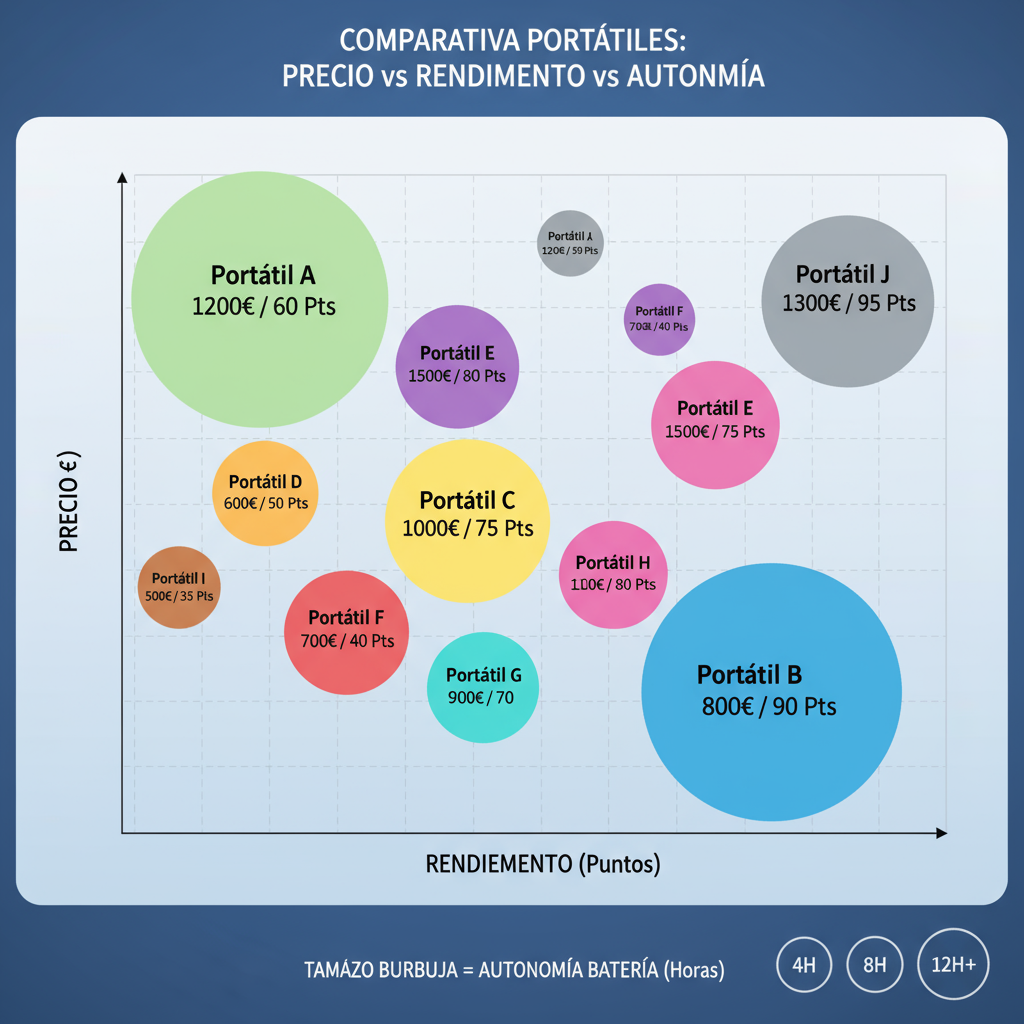 comparativa precio rendimiento portátiles estudiantes 2025