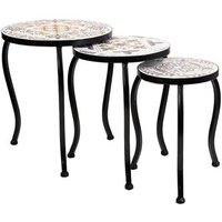 Set 3 Soportes De Mosaico Y Metal Negros