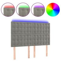 Cabecero con luces LED de terciopelo Vidaxl 144x5x118/128 cm