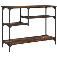 Consola con estantes de roble ahumado 100x35x75 cm