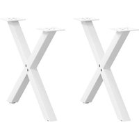 Patas de Mesa de Centro Forma X 2uds Acero 50x(42-43) Cm Vidaxl
