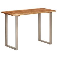 Mesa de comedor Vidaxl de madera maciza de acacia 110x50x76 cm