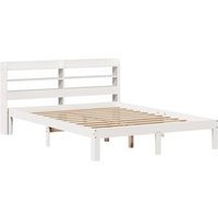 Estructura de cama con cabecero de madera de pino 120x190 cm