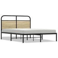 Estructura de Cama Individual Vidaxl 120x200 cm Madera Roble Sonoma