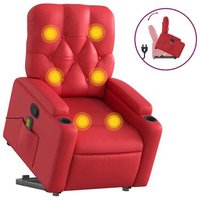 Sillón reclinable con masaje y soporte para pies, cuero sintético