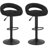 Taburetes de Terciopelo Negro (Pack de 2)