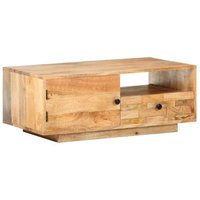 Mesa de centro Rogal de madera maciza de mango 90x50x35 cm