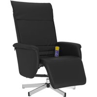 Sillón Reclinable con Masaje y Reposapiés de Cuero Sintético Vidaxl