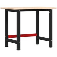 Banco de trabajo rectangular de madera maciza de roble Vidaxl 100x60x81,5 cm