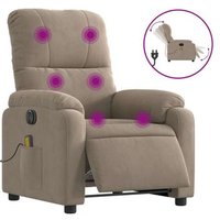 Sillón Reclinable Masaje Eléctrico Tela Microfibra Vidaxl