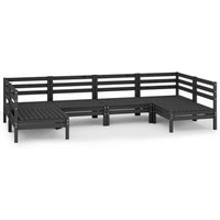 Juego De Muebles De Jardín 6 Pzas Madera De Pino Maciza Vidaxl