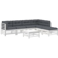 Muebles de Jardín de 7 Piezas con Cojines