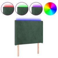 Cabecero con LED de terciopelo 93x16x118/128 cm