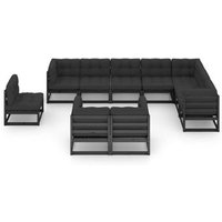 Set de Muebles de Jardín de 10 Piezas con Cojines