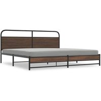 Estructura de Cama de Metal Roble Marrón 180x200 Cm Estructura de Cama de Metal Roble Marrón 180x200 Cm