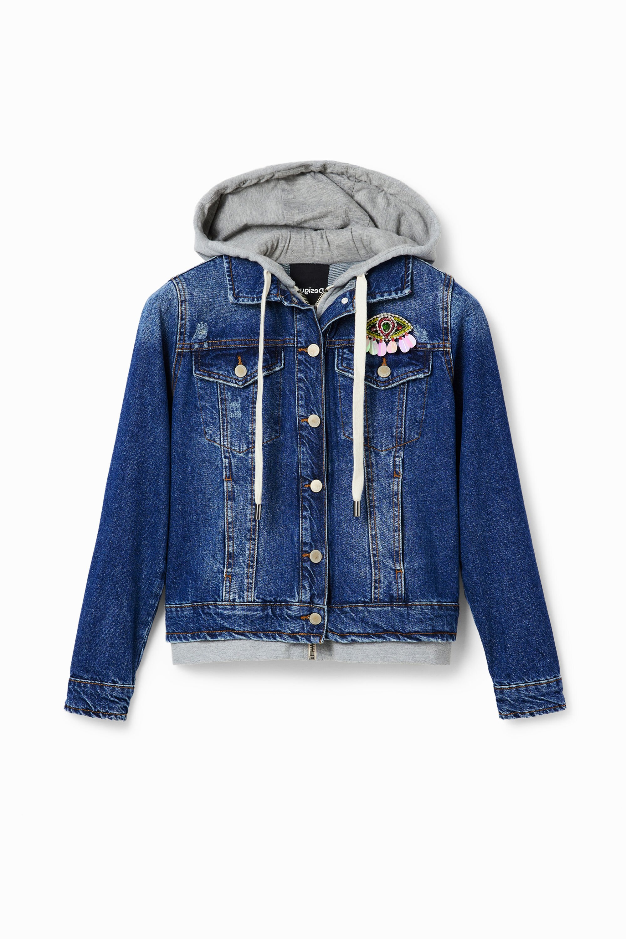Chaqueta vaquera con capucha para hombre