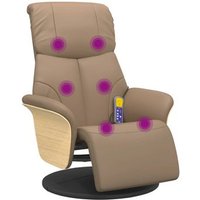 Sillón Reclinable con Masaje y Reposapiés de Cuero Sintético Vidaxl