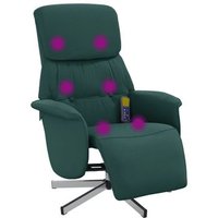 Sillón Reclinable De Masaje Con Reposapiés Tela Marrón Vidaxl