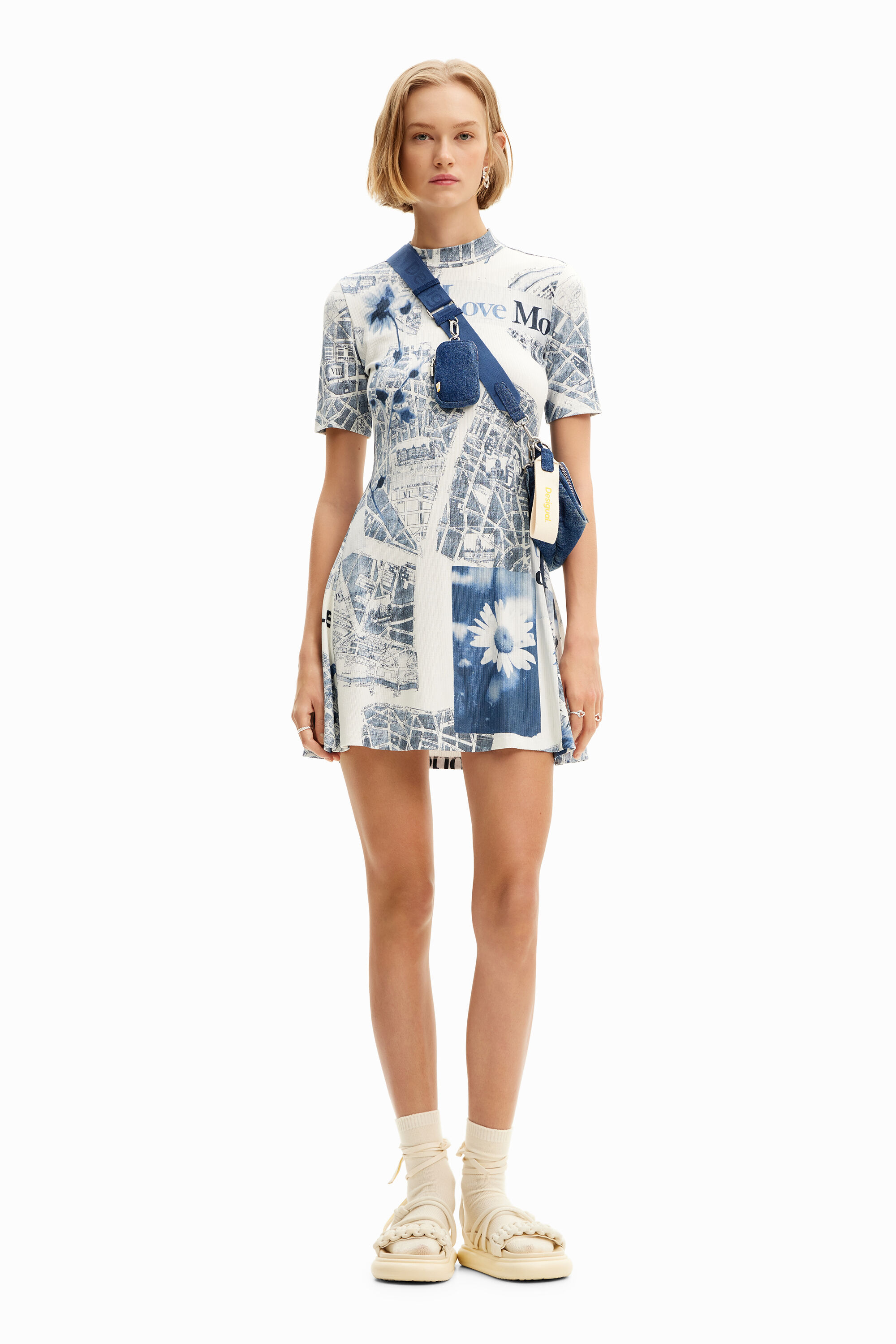Desigual Vestido Corto Skater Mapas FEhombre
