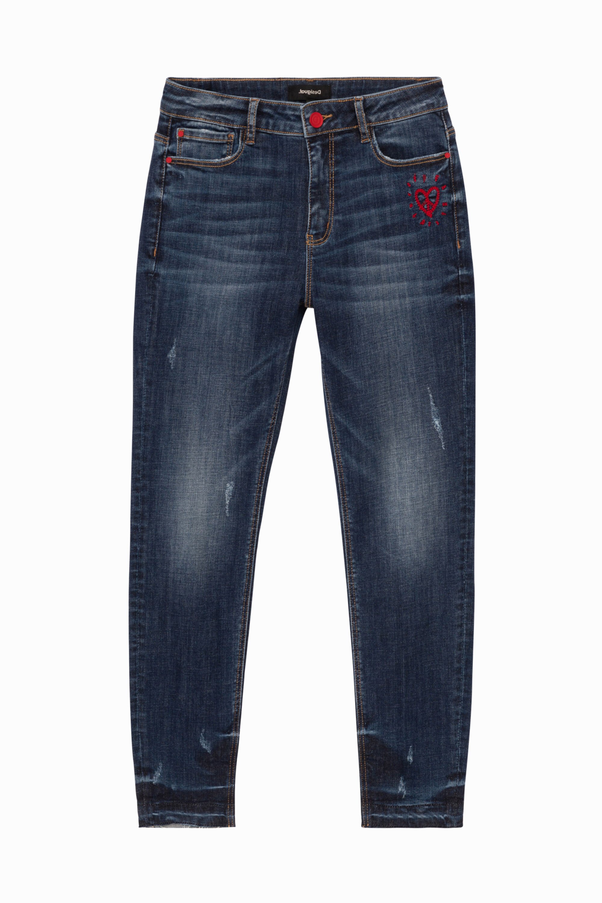 Pantalón vaquero Desigual Skinny Corazón Pantalón vaquero Desigual Skinny Corazón