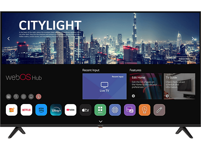PEAQ PTV 65WQU-5025E QLED 65" UHD 4K Smart TV