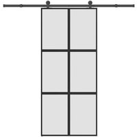 Puerta corredera de vidrio templado con herrajes de aluminio 90x205 cm