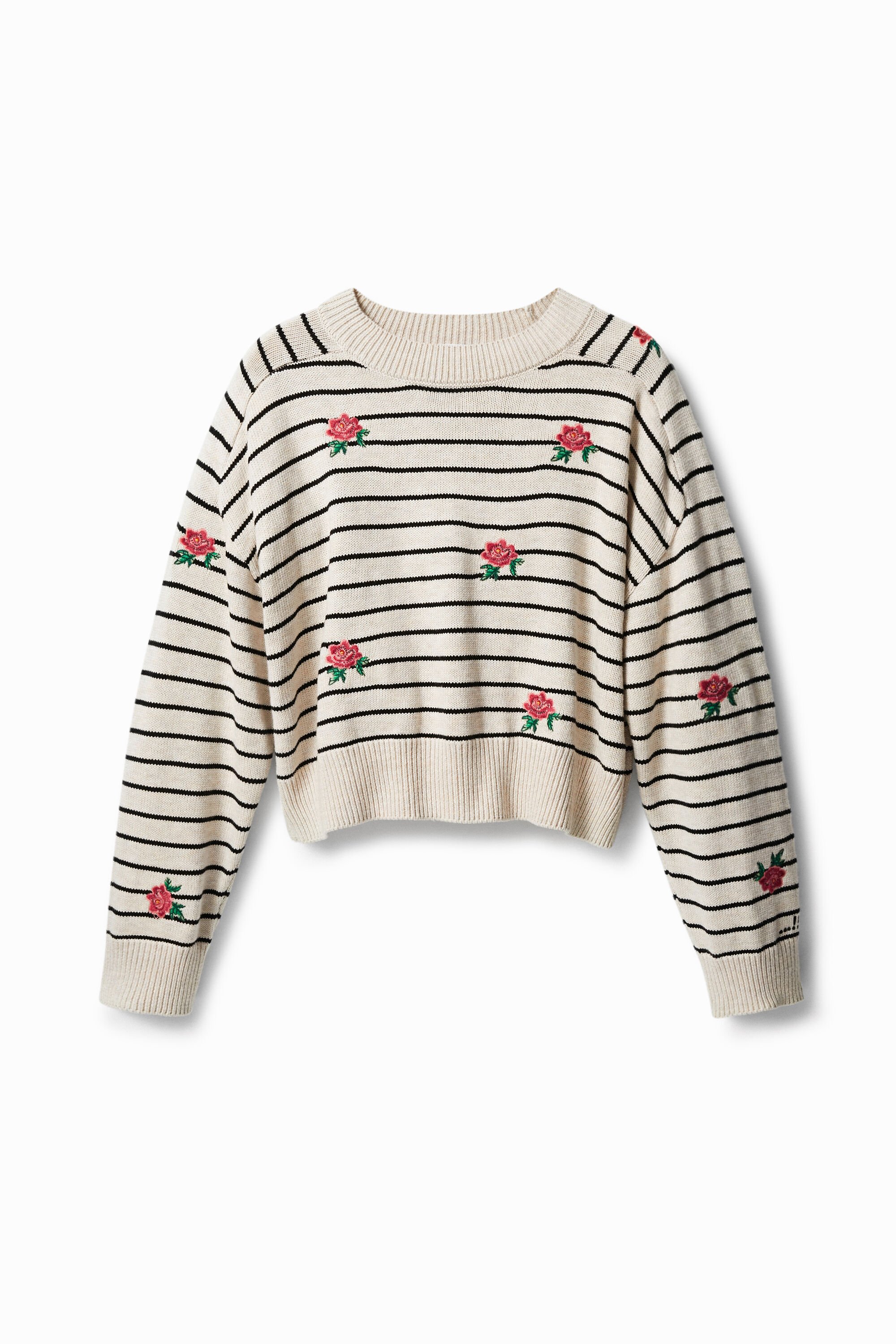 Jersey de rayas marineras y flores para hombre Jersey de rayas marineras y flores para hombre