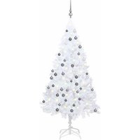 Árbol de Navidad Preiluminado 180 cm con Luces y Bolas - Vidaxl