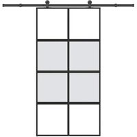 Vidaxl Puerta Corredera Herrajes 102,5x205 Cm Vidrio Templado Aluminio