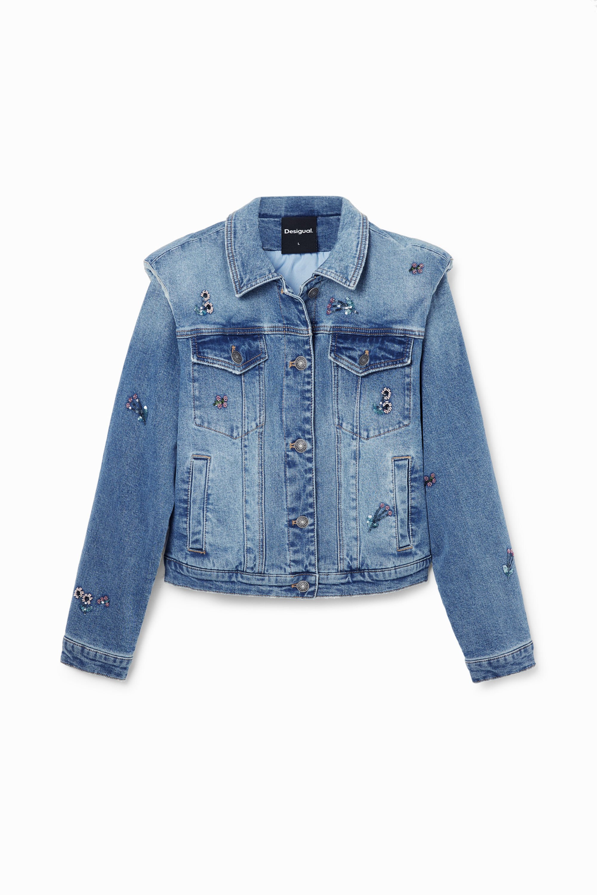 Desigual Chaqueta Vaquera Trucker de Flores para Hombre