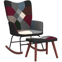 Mecedora y Taburete Patchwork Textil