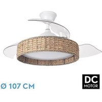 Ventilador de Techo DC Fabrilamp Canario 59W 3 Aspas 107cm con Mando a Distancia y Regulación de Intensidad