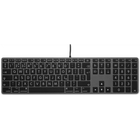 Teclado USB con Cable de 110 Teclas y Cubierta Superior de Aluminio