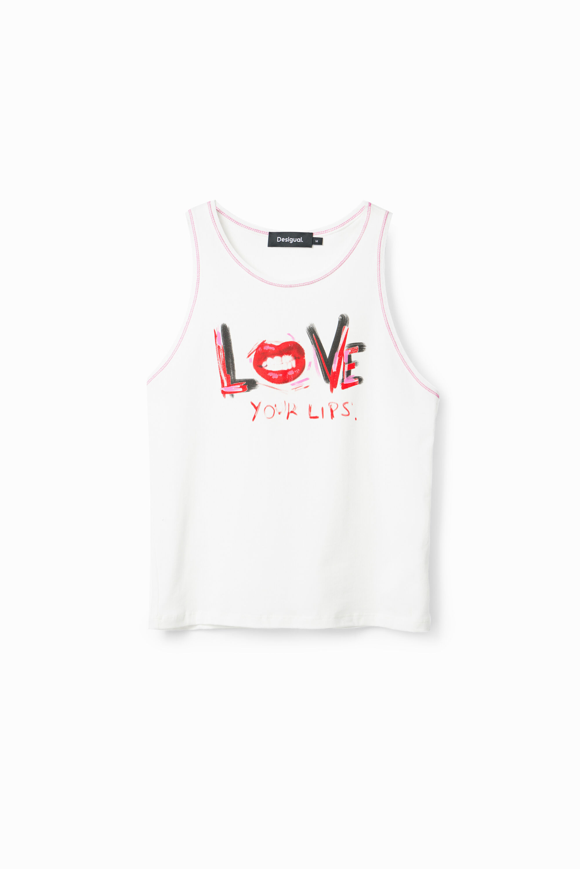 Camiseta sin mangas con mensaje Desigual para hombre
