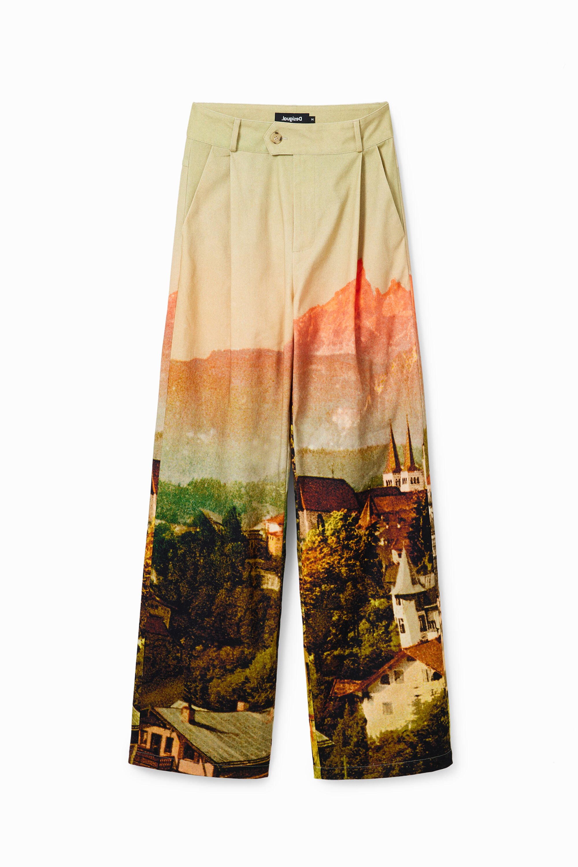 Desigual Pantalón recto paisaje Christian Lacroix Desigual Pantalón recto paisaje Christian Lacroix
