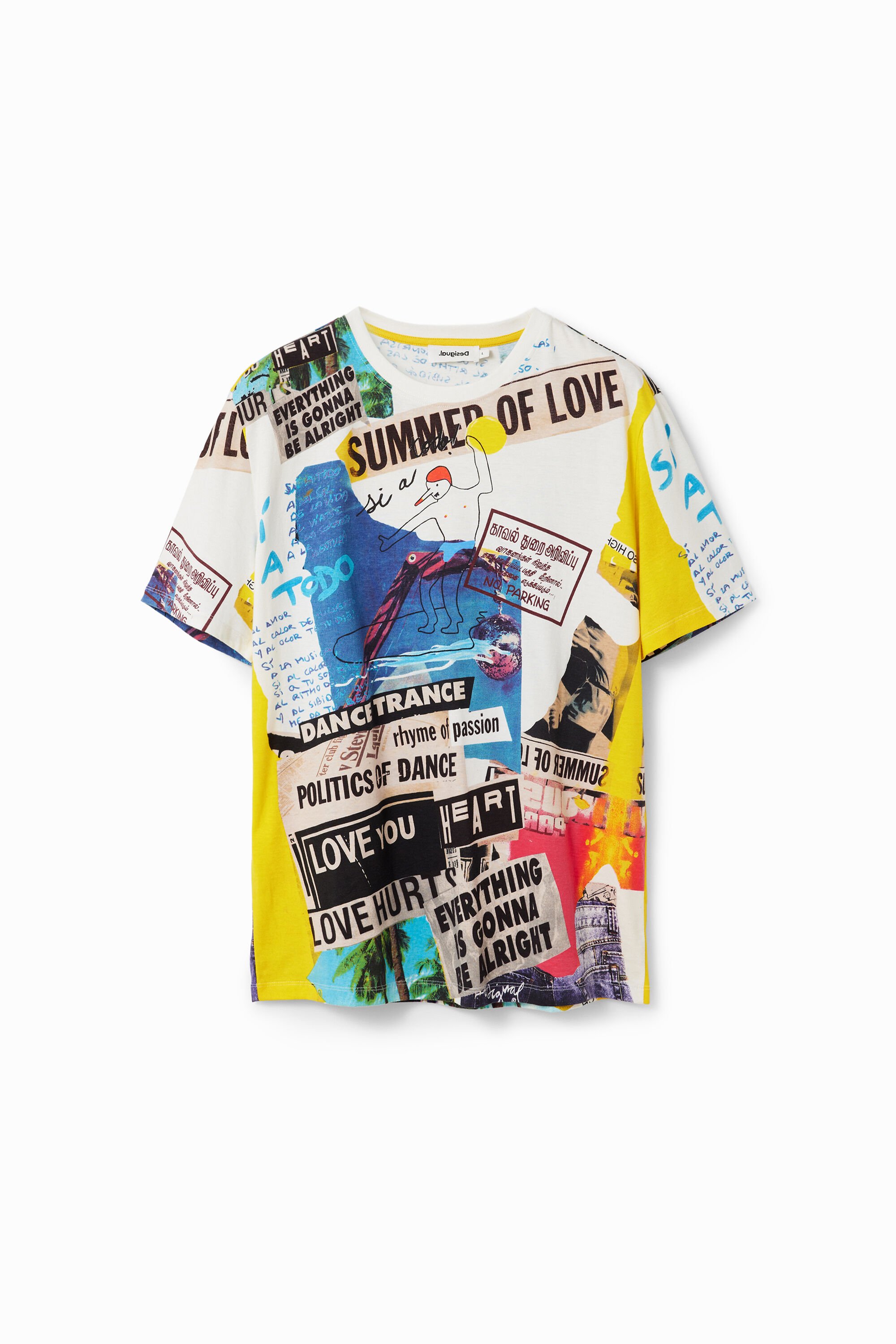 Camiseta manga corta periódico hombre
