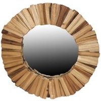 Espejo de Pared Dkd Home Decor Abeto Cristal Natural Aluminio Troncos