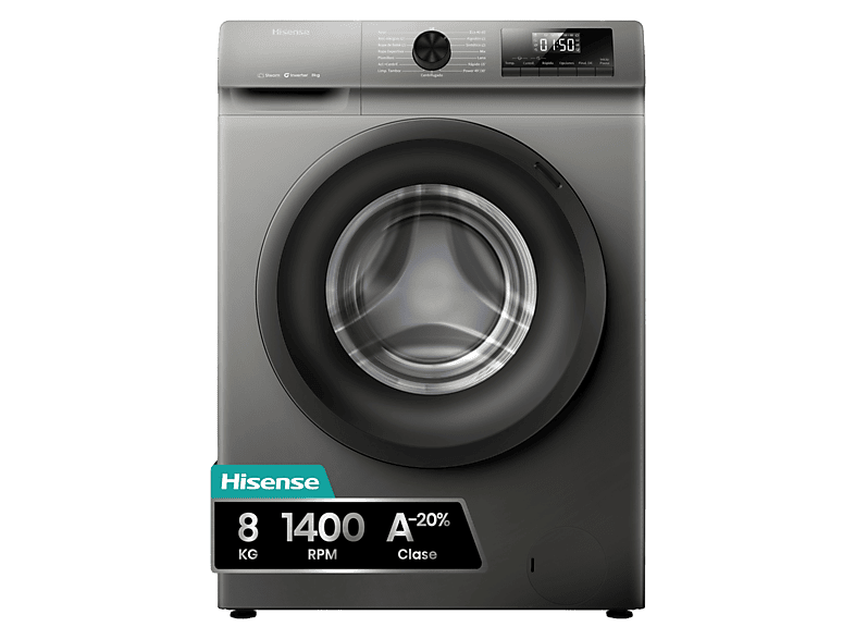 Hisense WF1Q8041BT Lavadora frontal 8 kg 1400 rpm Función Vapor Eficiencia A-20%