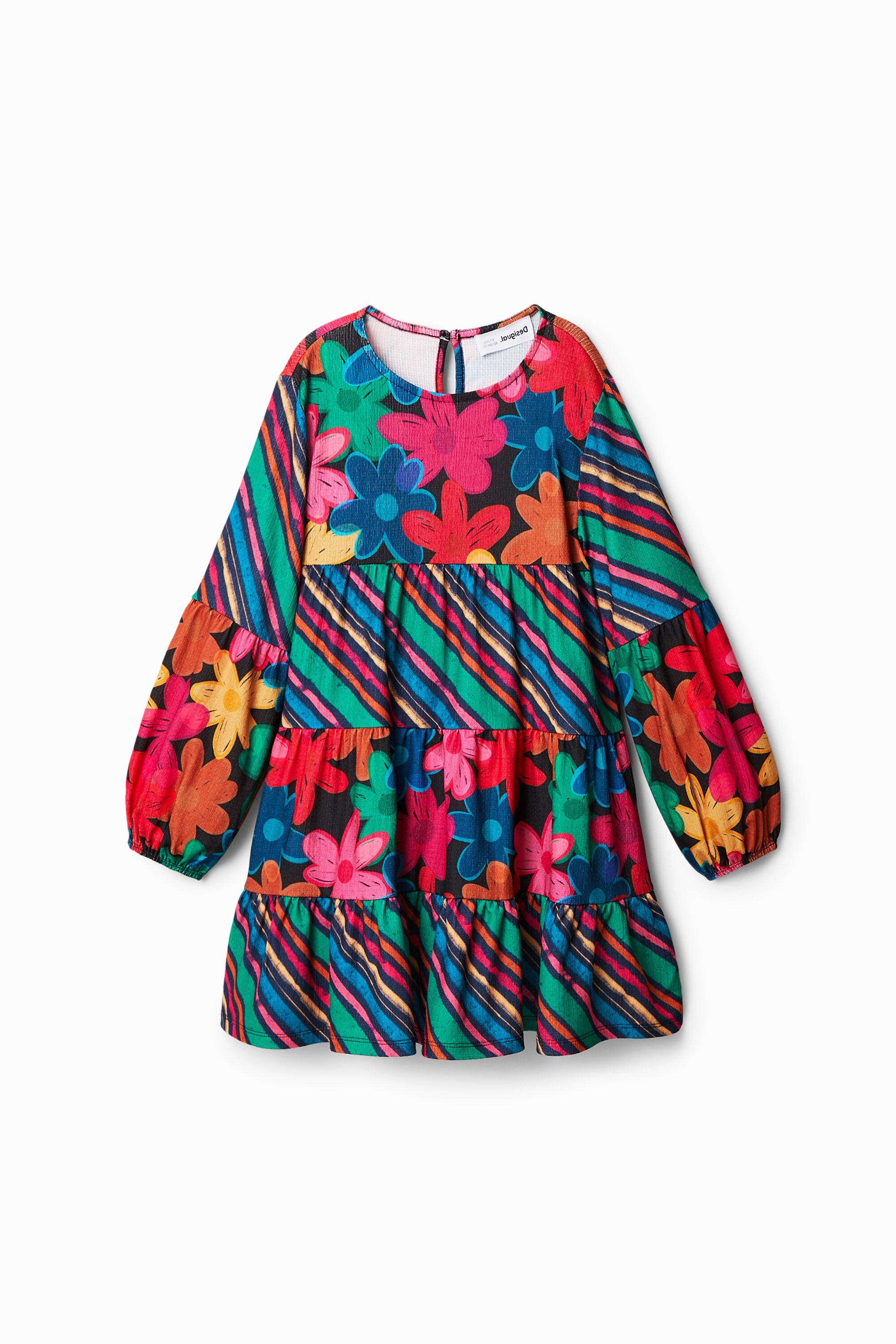 Desigual Vestido Raya Floral Mujer