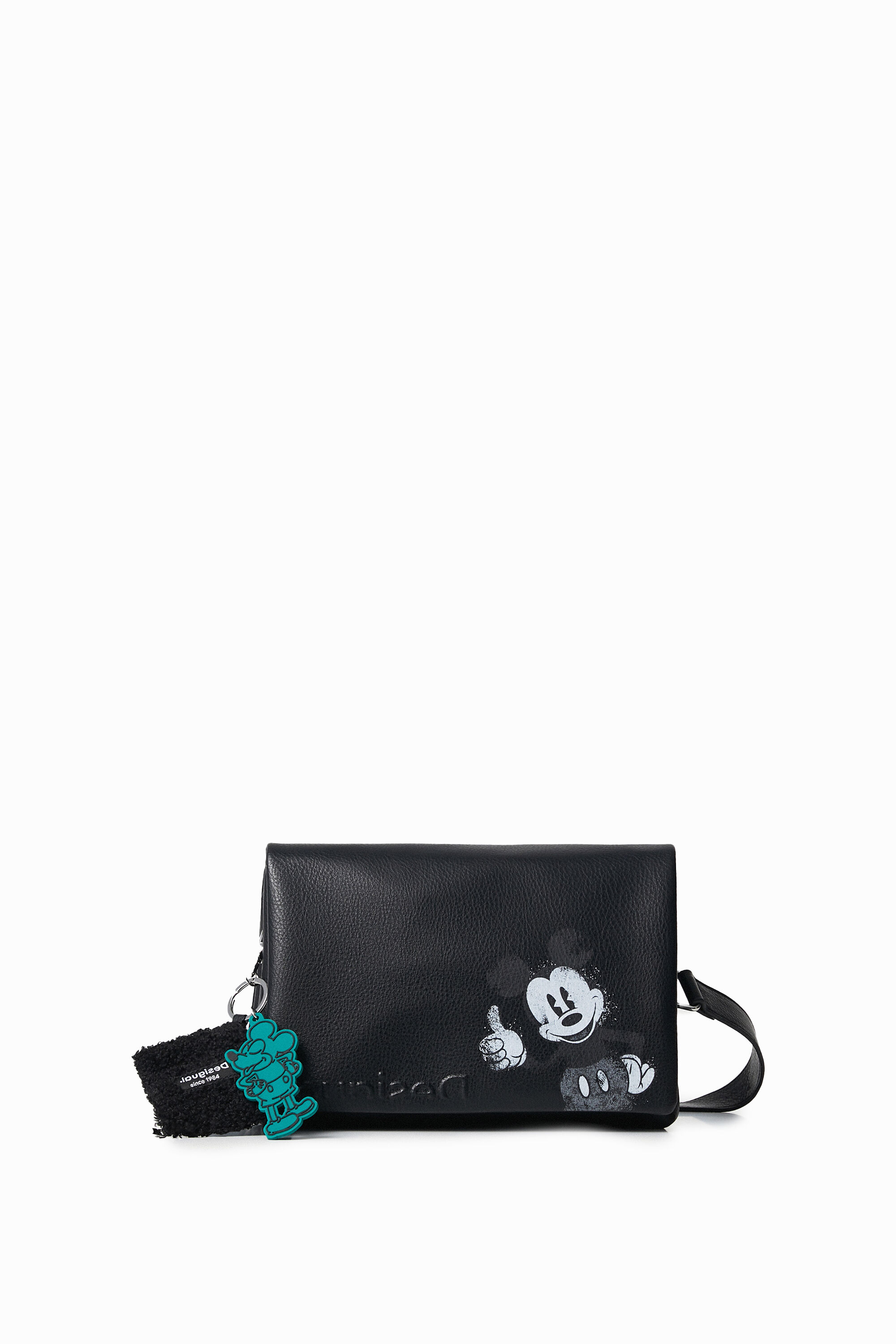 Bolso bandolera Desigual efecto piel con llaveros