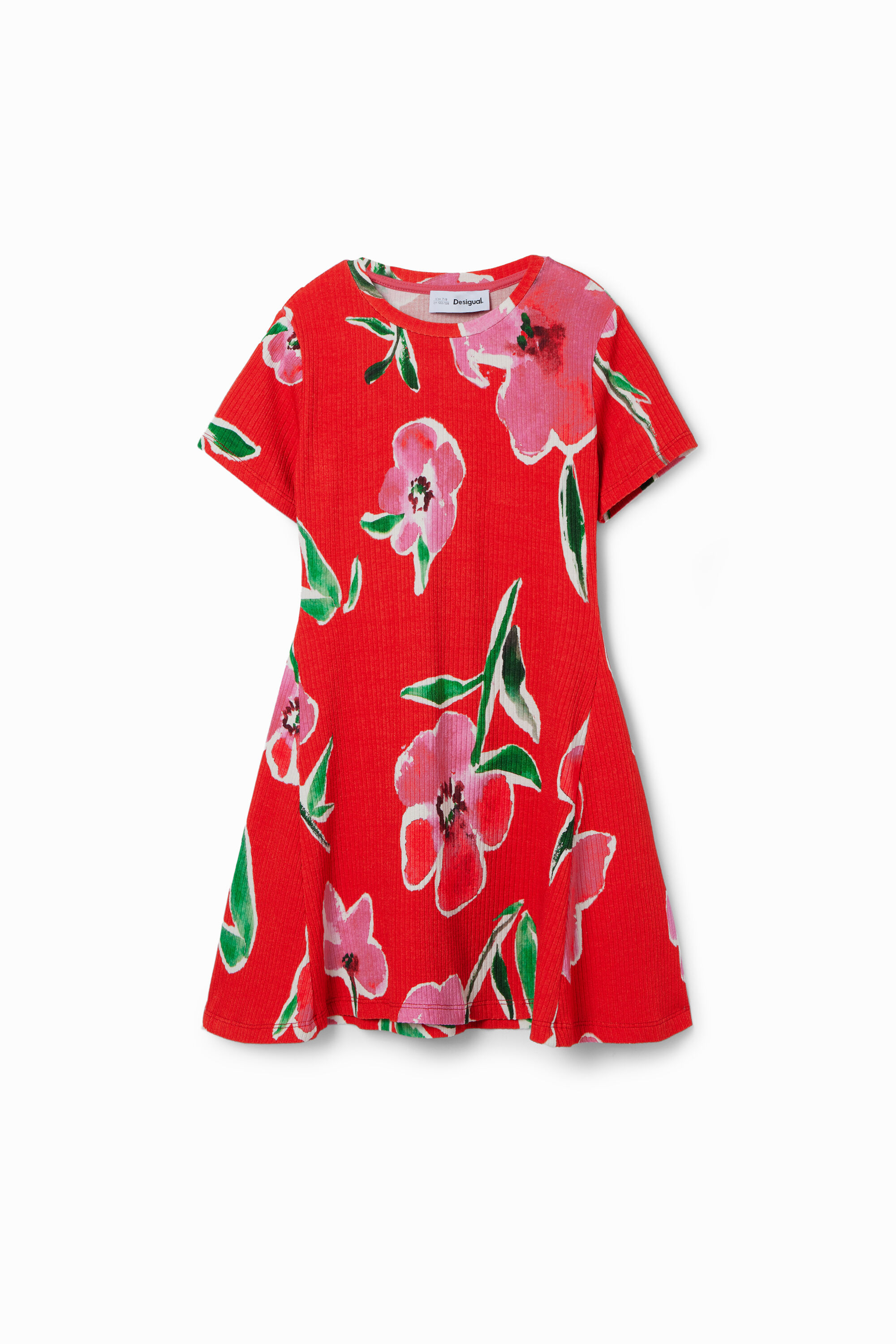 Vestido Corto Canalé Flores