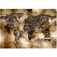 Papel Pintado 3D Mapa Antiguo del Mundo 300x210 Cm