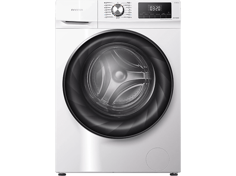 Lavadora carga frontal Infiniton WM-Y124AWX, 12 kg, 1400 rpm, 15 Programas, Inverter