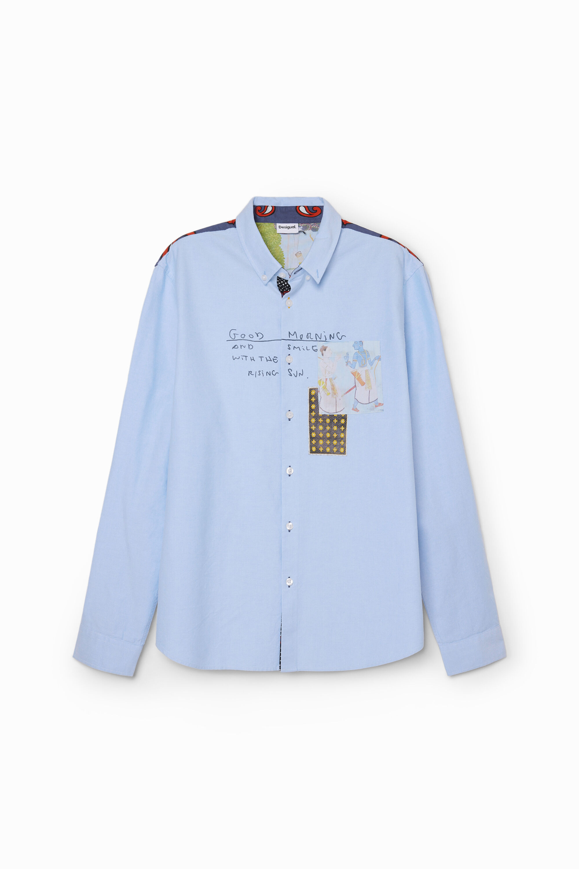 Camisa Oxford Patchwork Desigual para Hombre