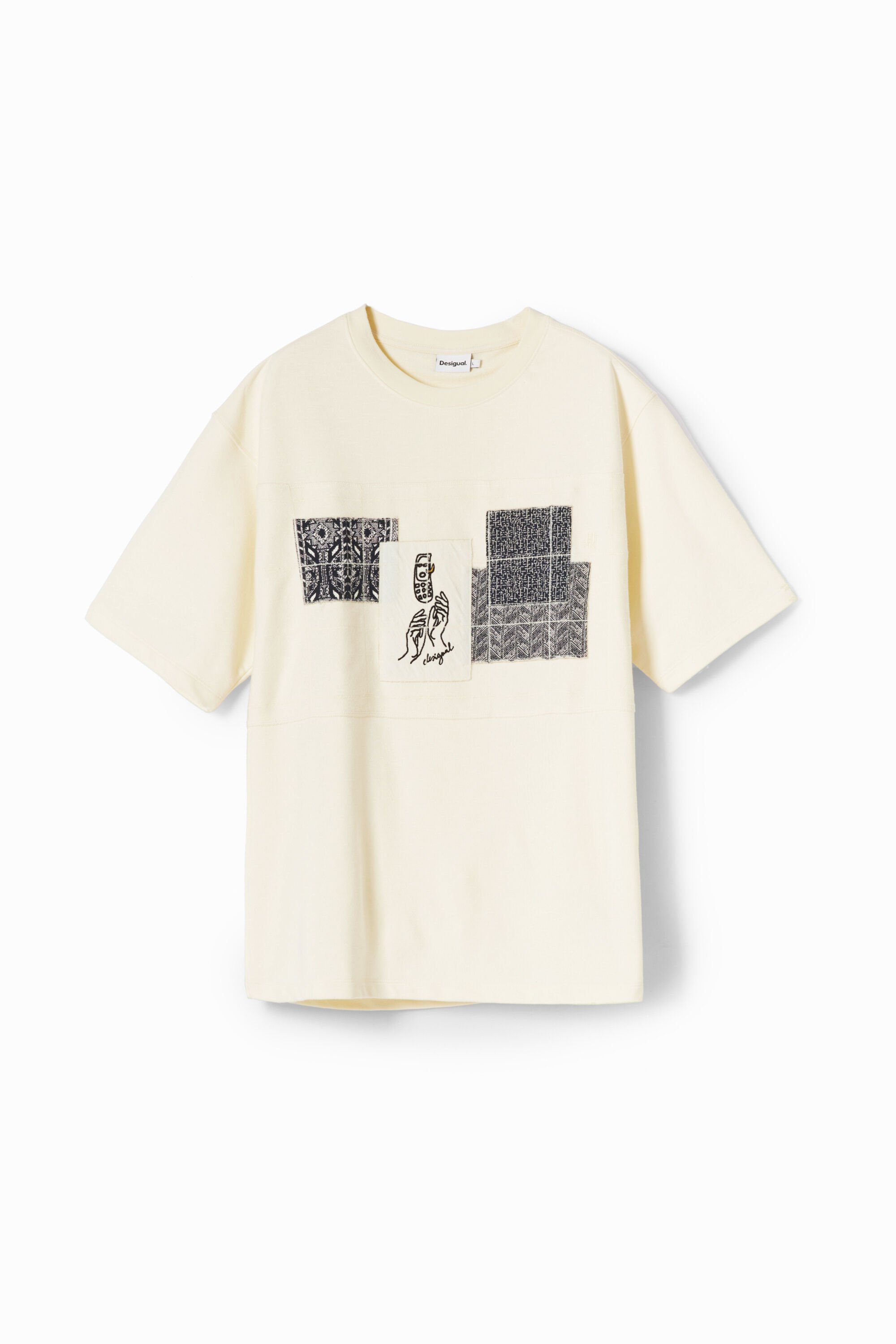 Camiseta patch bordados hombre