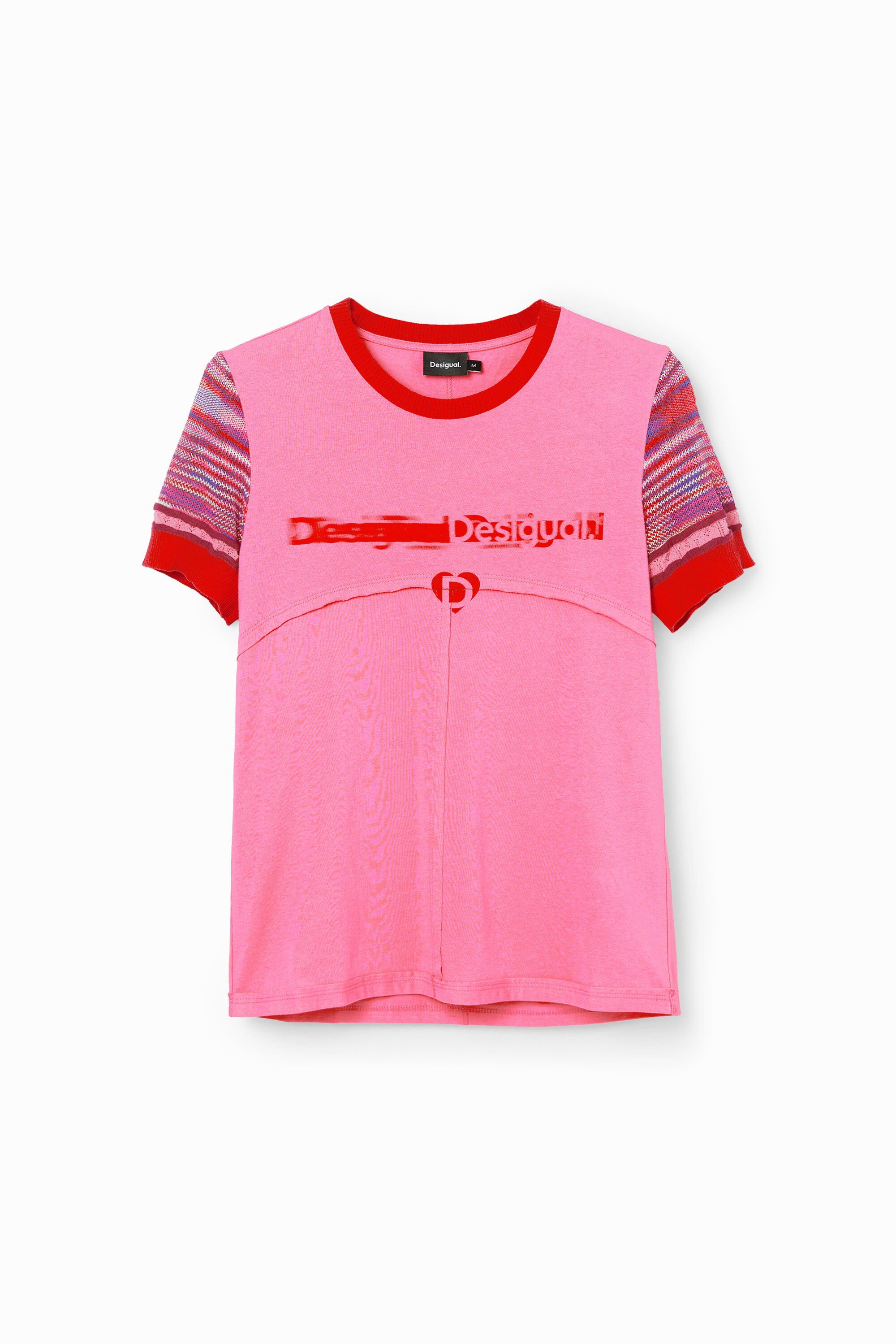 Desigual Camiseta con Logo y Costuras