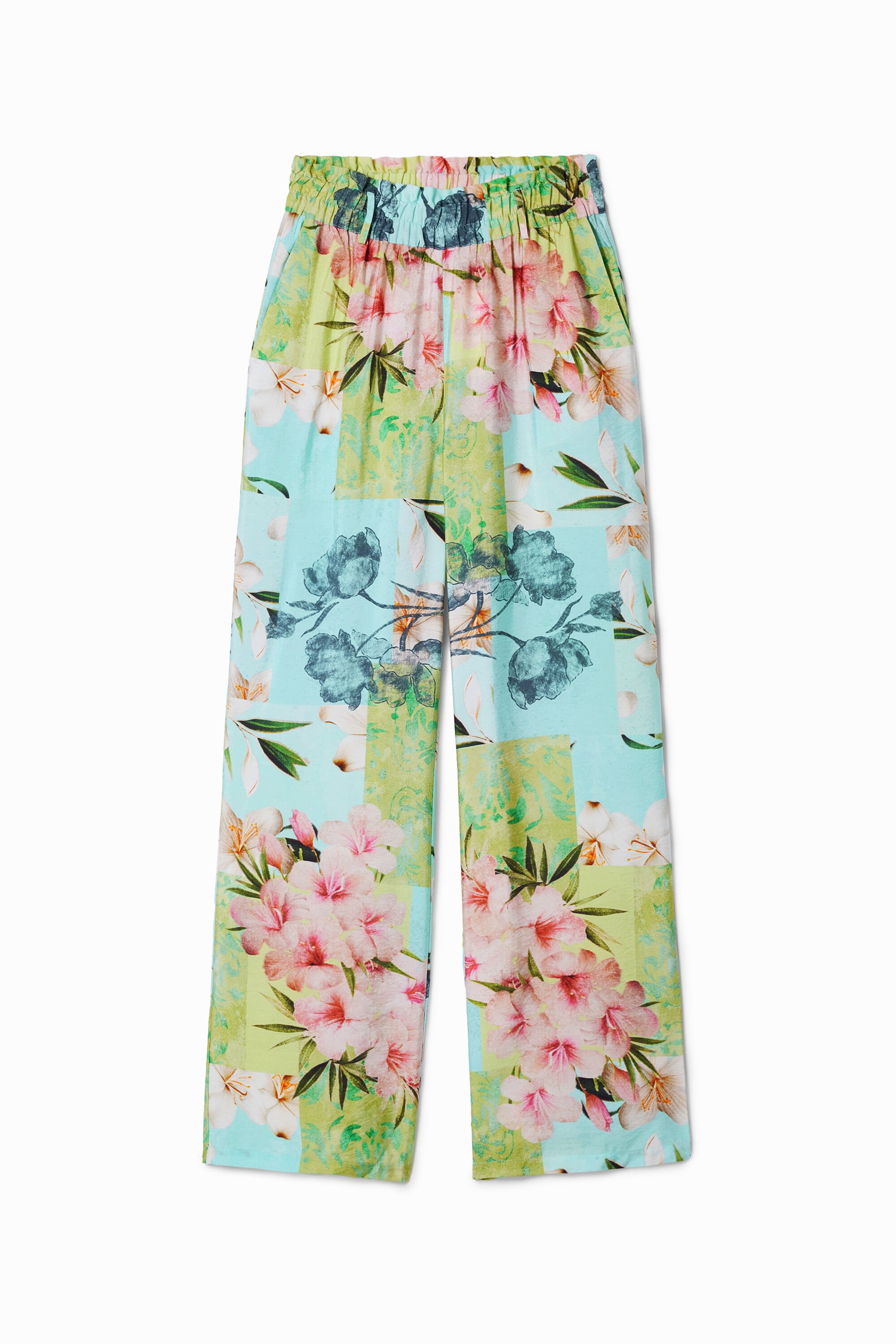 Pantalón largo Desigual patch flores fehombre