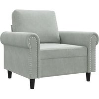 Sillón de Terciopelo Gris 60 Cm Sillón de Terciopelo Gris 60 Cm